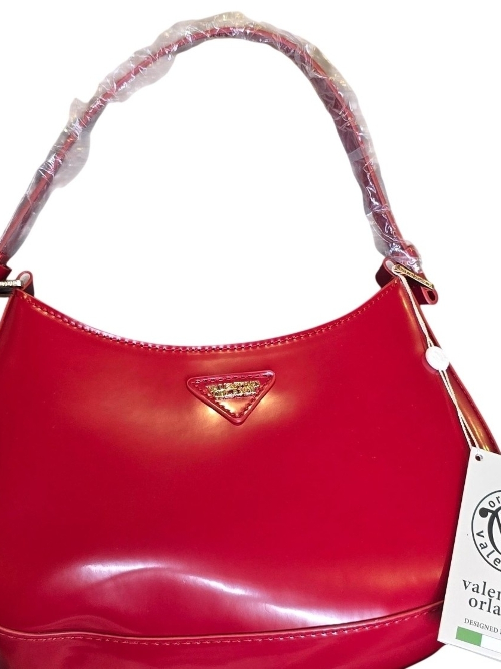 Valentino Orlandi Bright Red Vegan Leather Shoulder Bag